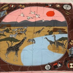 Tory Burch Safari -Themed Print Silk Scarf